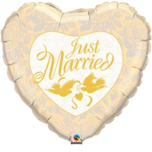 Just Married Zlati folija balon - MojaZabava.si