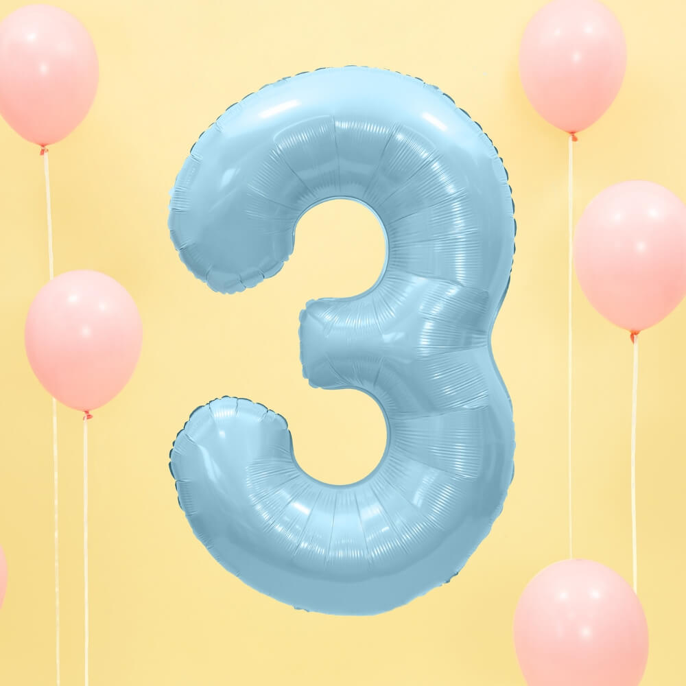 Balon številka 3 moder - slika 2