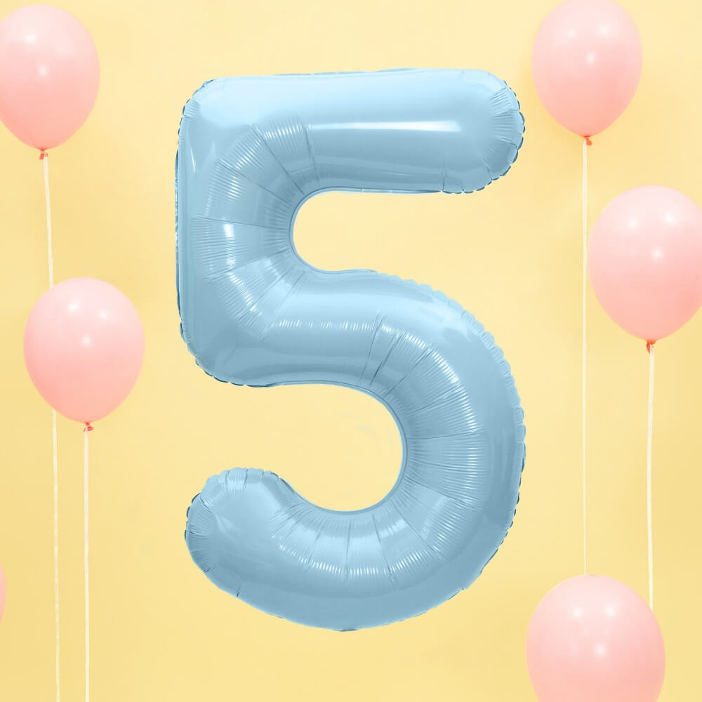 Balon številka 5 moder - slika 2