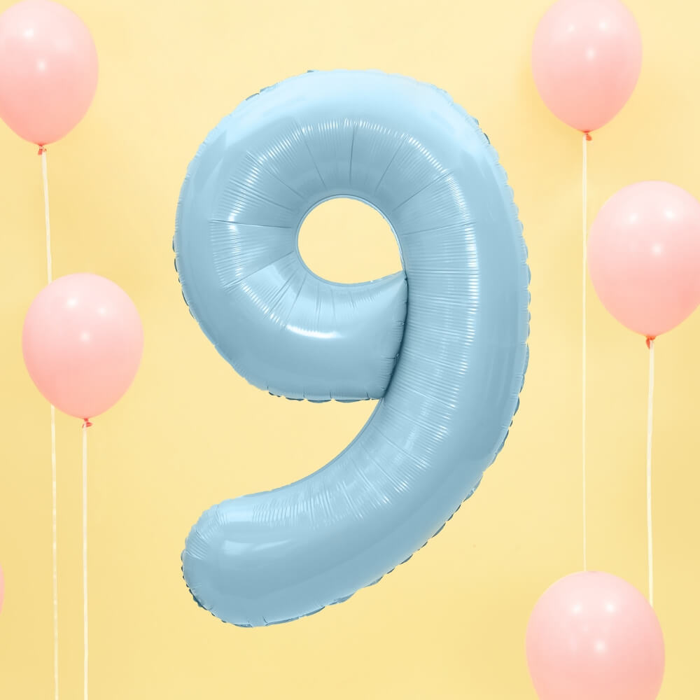 Balon številka 9 moder - slika 2