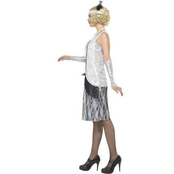 Kostum Flapper srebrn - L - slika 2