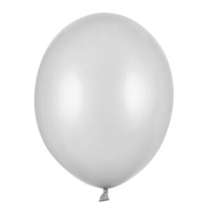 Baloni metalik Srebrni - 10 balonov - MojaZabava.si