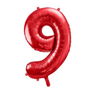 Balon številka 9 rdeča - MojaZabava.si