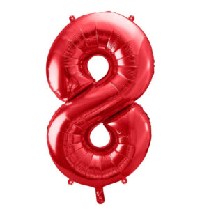 Balon številka 8 rdeča - MojaZabava.si