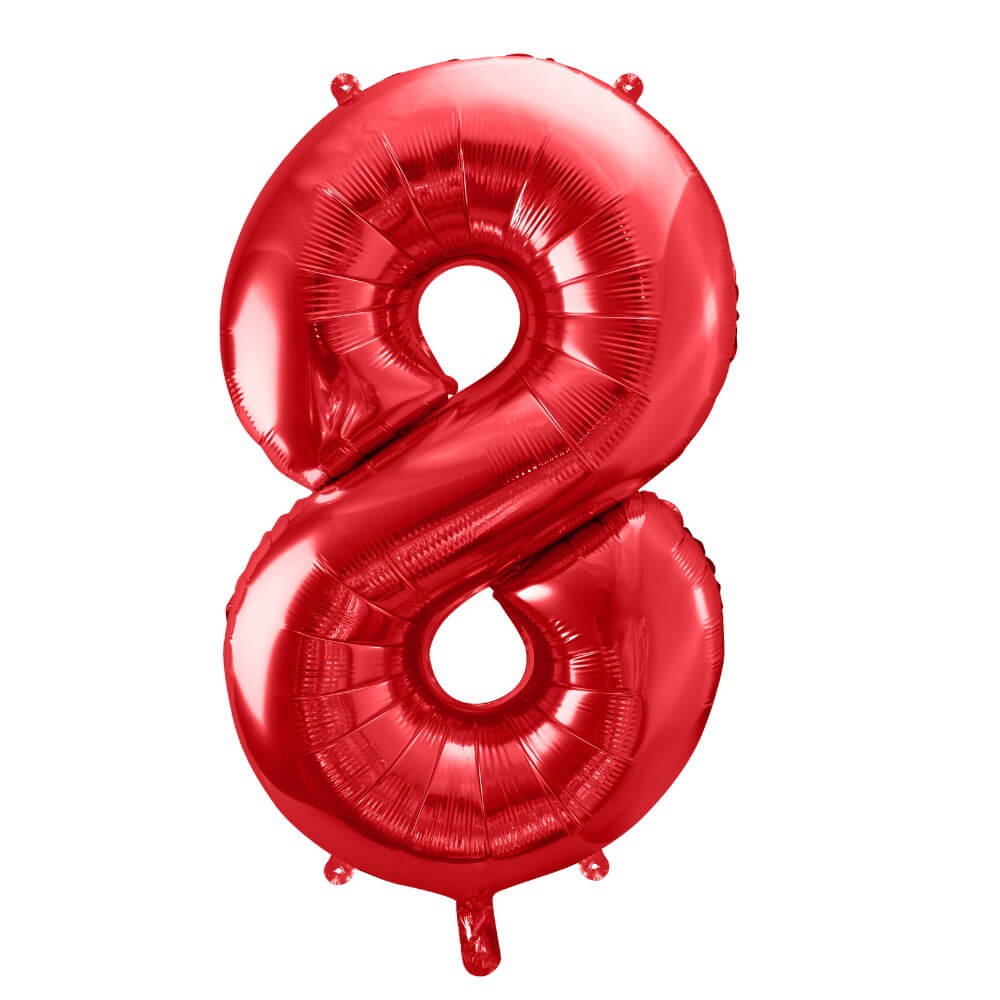 Balon številka 8 rdeča - MojaZabava.si