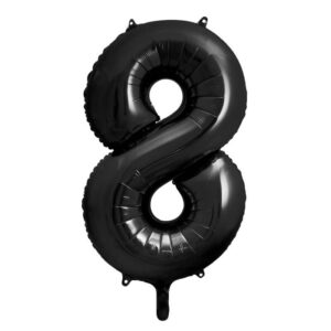 Balon številka 8 črn - MojaZabava.si