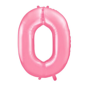 Balon številka 0 pink - Napihnjen s helijem - MojaZabava.si