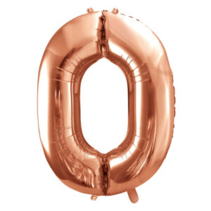 Balon številka 0 Rose Gold - nenapihnjen - MojaZabava.si