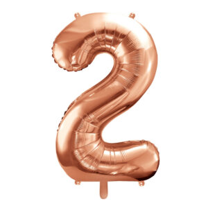 Balon številka 2 Rose Gold - nenapihnjen - MojaZabava.si