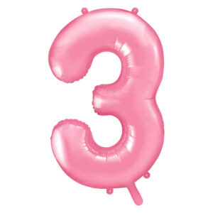 Balon številka 3 pink - Napihnjen s helijem - MojaZabava.si
