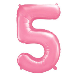 Balon številka 5 pink - Napihnjen s helijem - MojaZabava.si