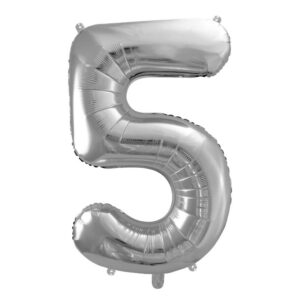 Balon številka 5 srebrna - MojaZabava.si