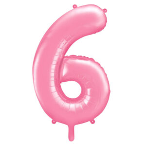 Balon številka 6 pink - Napihnjen s helijem - MojaZabava.si