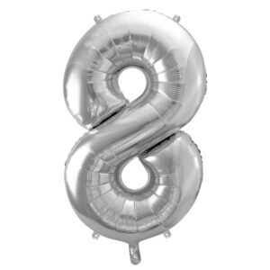 Balon številka 8 srebrna - MojaZabava.si