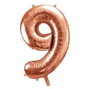 Balon številka 9 Rose Gold - MojaZabava.si