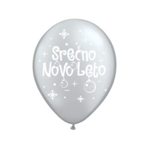 Baloni Srečno Novo leto - Srebrna - MojaZabava.si