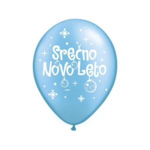 Baloni Srečno Novo leto - Svetlo Modra - MojaZabava.si