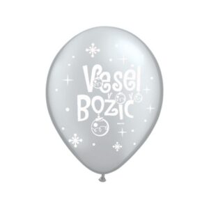 Baloni Vesel Božič-srebrn - MojaZabava.si